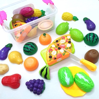 Hộp đồ chơi cắt trái cây, rau củ, pizza nhà bếp 23 món New4all cho bé vui chơi &amp; học tập