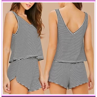 Đồ ngủ mặc nhà sát nách sexy sọc ngang vải thun lạnh 4 chiều cao cấp size tử 40-65kg