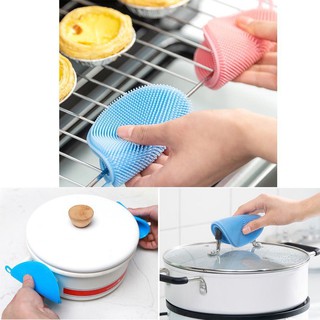Miếng rửa chén gai sillicon - Dụng cụ vắt nồi - Dụng cụ lót ly - Dụng cụ rửa rau củ  ( giao màu ngẫu nhiên ) -shop8868