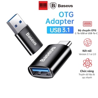 Đầu chuyển OTG Type C to USB 3.1 tốc độ cao 10Gbps Baseus Ingenuity Series Mini OTG Gen2  dùng cho laptop, điện thoại