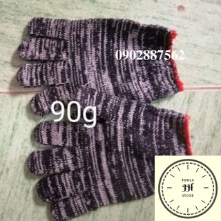 găng tay bảo hộ chất liệu len dày 90g (màu trắng, màu xám)