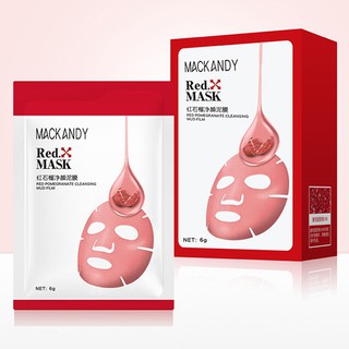 Lẻ Miếng Mặt Nạ Mack Andy Bùn Lựu Đỏ Làm Sạch Da Trắng Da Mặt Thu Nhỏ Lỗ Chân Lông