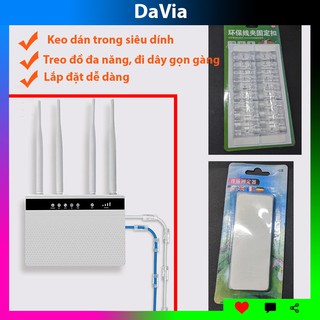 Bộ 20 nẹp cố định dây điện, miếng treo ổ cắm điện tiện lợi Davia