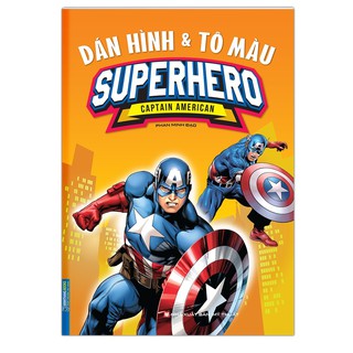 Sách - Dán hình &amp; tô màu CAPTAIN AMERICAN(bìa mềm)