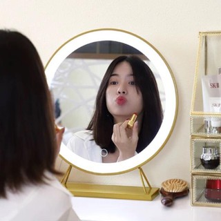 ⛔MIỄN PHÍ VẬN CHUYỂN⛔Gương Tròn Để Bàn,Gương Trang Điểm Có Đèn LED Cảm Ứng Và Không Có Đèn Siêu Đẹp