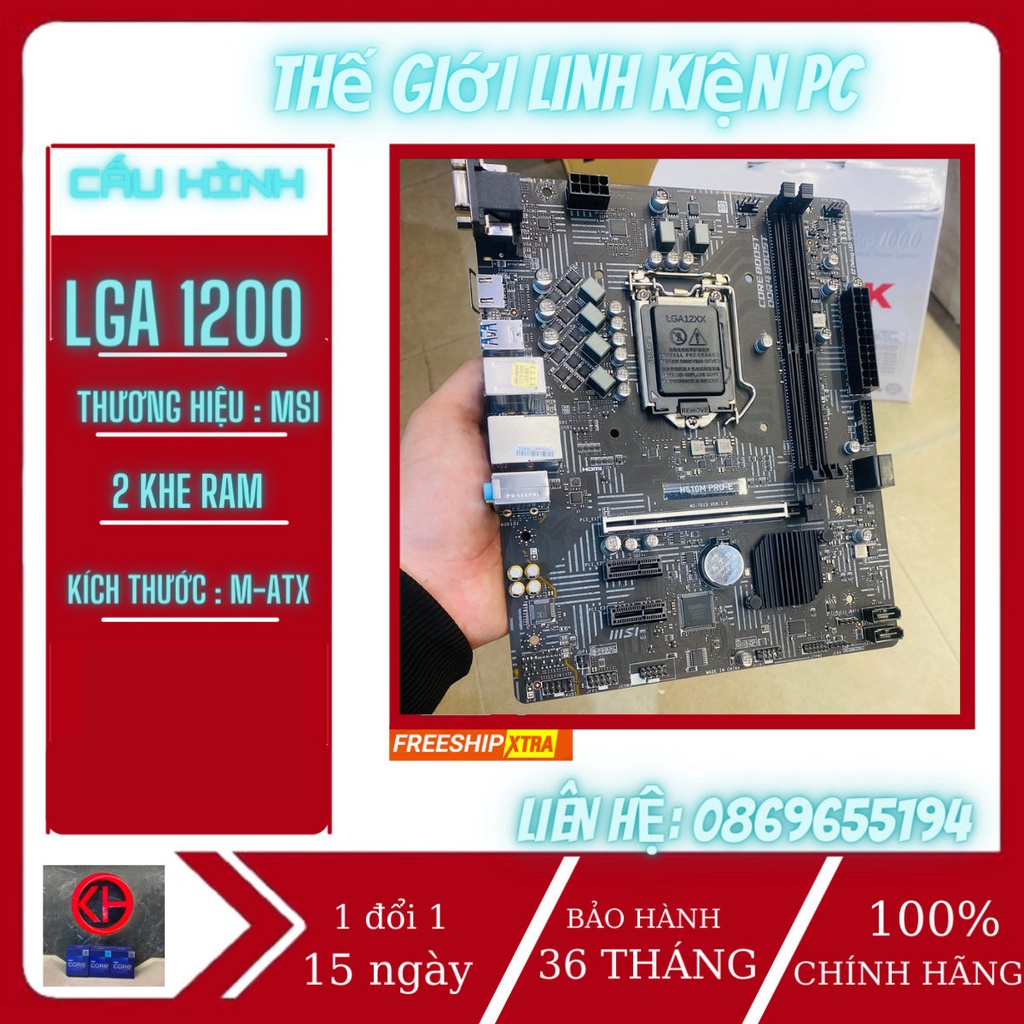 Mainboard MSI H510M PRO-E (Intel H510, Socket 1200, m-ATX, 2 khe Ram DDR4)