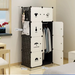 Tủ nhựa ghép- tủ quần áo - tủ nhựa  8 ô . Tặng móc sườn và treo đồ.
