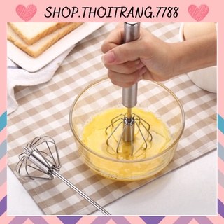 Cây Đánh Trứng Inox Có Trục Xoay Tự Động Nhỏ Gọn Tiện Dụng 88198