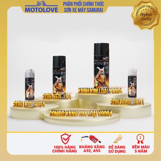 Combo sơn Samurai màu xanh ánh kim Y9094 loại 2K chuẩn quy trình độ bền 5 năm gồm 2K04 - 124- Y9094 -2k01