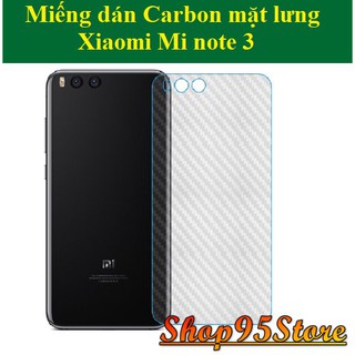Miếng dán Carbon mặt lưng Xiaomi Mi note 3