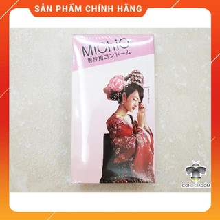 Hộp 12c Bao cao su MiChiO gân gai nhẹ, co dãn linh hoạt