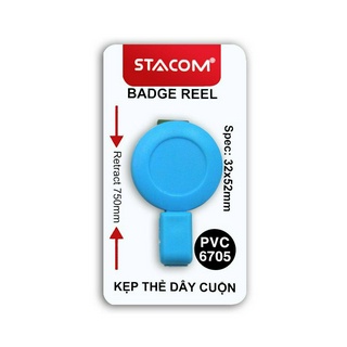 Kẹp Bảng Tên Dây Cuộn Stacom PVC6705 - Xanh Biển