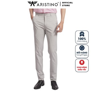 Quần Kaki Nam Aristino AKKR0309 (AKKR03) Màu Xám 118 Dáng Slim Fit Chất Liệu Cotton