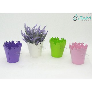 Xô thiếc Vintage viền bông hoa FE-XTH-09