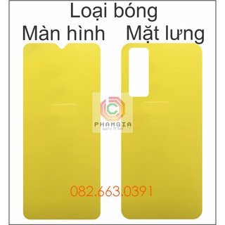 Dán PPF Vivo Y51 loại nhám, bóng dành cho màn hình, mặt lưng , mặt lưng full viền