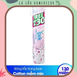 Bông Tẩy Trang Ipek Màu Hồng Cây Lớn 130 Miếng