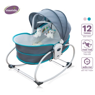 Nôi rung bập bênh kiêm xách tay và ngủ chung giường bố mẹ cho bé 5 trong 1 Mastela 6033/6037 - nhạc trắng