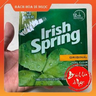 🧼🇺🇸 XÀ BÔNG IRISH SPRING ORIGINAL (USA) 104.5G THƠM MÁT LÀM SẠCH CƠ THỂ (MUA 10 TẶNG KÈM GIẤY RÚT GẤU TRÚC)