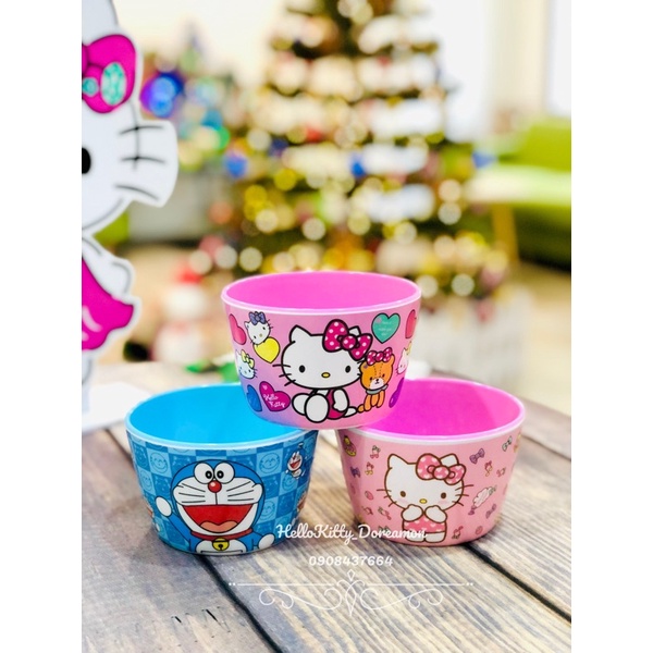 Chén melamin HelloKitty Doreamon