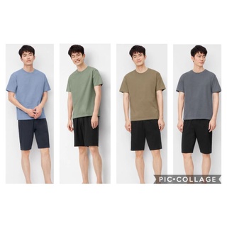 (GU chính hãng Nhật) Nam- Bộ thun áo cộc quần đùi mặc nhà (bộ ngủ 100% cotton)