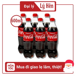 Lốc 6 chai Nước Ngọt Có Gas Coca Cola Soft Drink Chai Nhựa PEP 600ml Date Luôn Mới