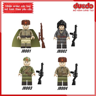 Minifigures lính Hồng quân Liên xô trong chiến tranh thế giới - Đồ chơi Lắp ghép Xếp hình Mô hình Mini WW2 JR001 004