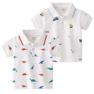 Áo polo bé trai cổ trụ cộc tay chất cotton tàu thấm hút mồ hôi_Áo thun polo cộc tay