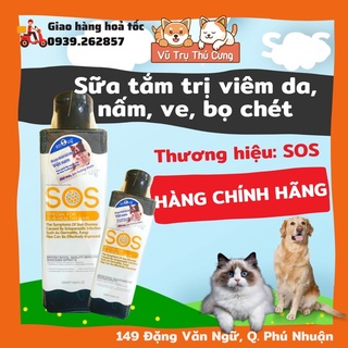 [Mã PET50K giảm Giảm 10% - Tối đa 50K đơn từ 250K] Sữa tắm SOS đen, ngừa ve rận, bọ chét cho thú cưng chó mèo 530ml