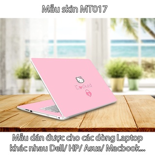 Miếng Dán Laptop - Mẫu hình MT017 hello kitty cute - Dán cho Dell, Hp, Asus, Lenovo, Acer, MSI, Surface,Vaio, Macbook
