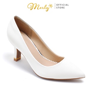 [Mã BMBAU50 giảm 7% tối đa 50K đơn 99K] Giày cao gót 7cm da mờ Merly 1352, Giày nữ big size, Giày nữ công sở