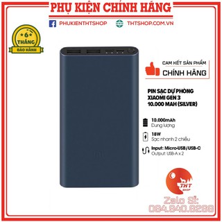 Sạc dự phòng Xiaomi 10000Mah 2 cổng sạc nhanh - Bảo hành 6 Tháng.