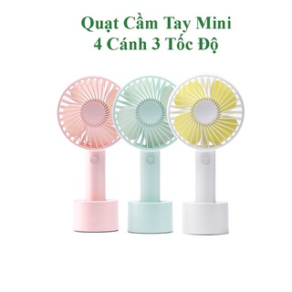 [FREESHIP❤️]Quạt Mini Cầm Tay Maxre 3Cánh 3 Tốc Độ Gió Có Đế Để Bàn Kèm Pin Sạc siêu xinh