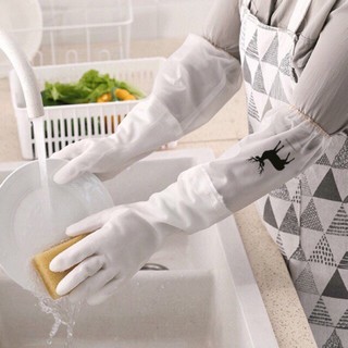 Găng tay cao su siêu dai, siêu bền loại dài Có chun chống tuột 88237