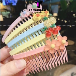 PVN35657 Lược bờm xược cài tóc đính hoa đáng yêu cho cho bé gái T2