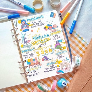 SỔ CÒNG KLONG A5 BINDER 6 CÒNG RUỘT CHẤM DOT GRID 200 TRANG SIZE A5 CÓ THỂ REFILL THÊM GIẤY SỔ CÒNG KLONG BULLET JOURNAL