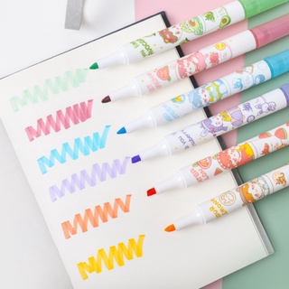 Set 6 BÚT NHỚ highlight nhiều màu sắc 1 ĐẦU tiện lợi