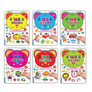 Sách- Combo Bóc dán hình thông minh phát triển khả năng tư duy toán học - 168 sticker (6 cuốn )