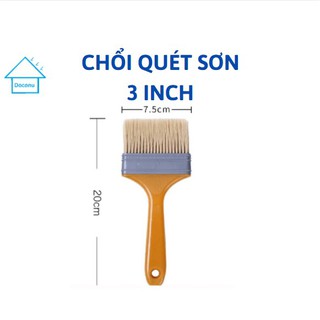 Chổi quét sơn nhà lông mịn DOCONU 3 inch (7.5 cm * 20 cm) [ CAM KẾT BẢO HÀNH 1 ĐỔI 1 ], cọ quét sơn