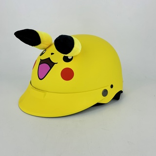 Mũ bảo hiểm nửa đầu PIKACHU có sừng + lưỡi trai
