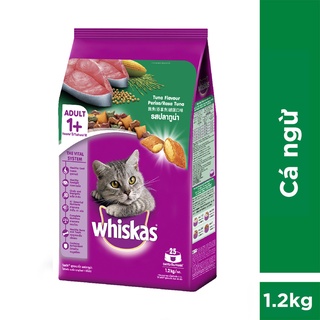 WHISKAS® Thức ăn cho mèo lớn dạng hạt vị cá ngừ 1.2kg (1 túi)