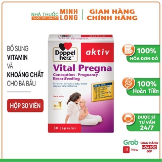 Doppelherz Aktiv Vital Pregna- Viên uống bổ sung Vitamin và khoáng chất cho bà bầu(Hộp 30 viên)
