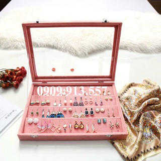 CAO CẤP Hộp đựng Khuyên Tai Size Lớn Bọc Nhung Mềm