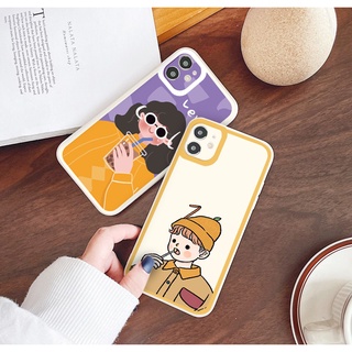 Ốp lưng iphone cặp đôi cute cạnh vuông chống sốc cho iphone  8plus x xsmax 11pro max 12pro 12promax13promax tr1188