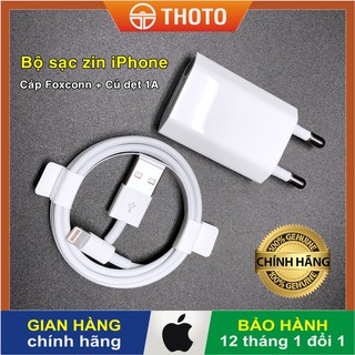 [Bảo hành 12 tháng] Bộ sạc củ dẹt và cáp sạc zin cho iPhon chính hãng Foxconn