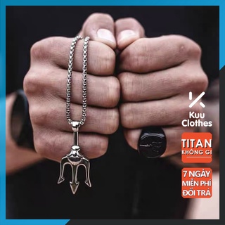 Dây Chuyền Nam Aquaman Đinh Ba Trident Kuu Clothes Màu Bạc - Mặt Vòng Cổ Nam Hình Đinh Ba Thép Titan Không Gỉ - Aquaman