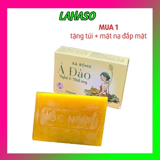 Xà bông nghệ tươi trắng da mờ thâm xà phòng nghệ hanmade tặng túi lưới tạo bọt