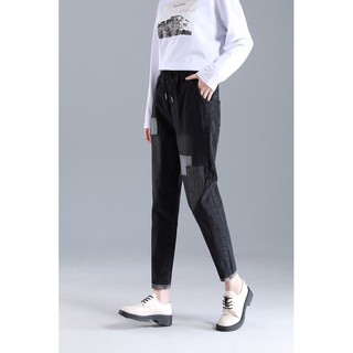 quần jean baggy nữ big size màu đen size lớn 85-95kg
