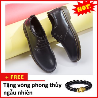 [Video- Ảnh Thật] Giày Boot Nam Ngắn Cổ Da Trơn Đen Đế Có Khâu Chắc Chắn - M353-DEN (PT)