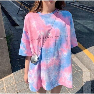 [FREESHIP+ẢNH THẬT] áo thun tay lỡ unisex loang màu hồng xanh form rộng siêu hot - 700