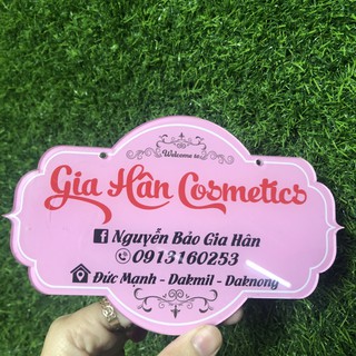 Bảng hiệu mika nền hồng_ bảng treo cửa hàng_ Bảng decor shop tiện ích_ bảng shop kinh doanh online